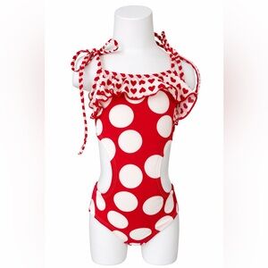 Submarine Toddler Girls One-Piece Swimsuit | Hearts & Polka Dots | Boutique 4T